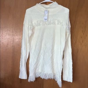 Cream fringe sweater